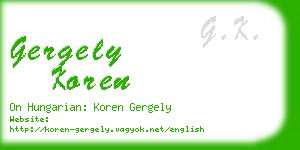 gergely koren business card